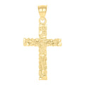 10K Yellow Gold Unisex Nugget Cross Crucifix Religious Charm Pendant