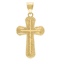 10K Yellow Gold Mens Cross Religious Charm Pendant