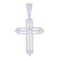 925 Sterling Silver Unisex CZ Cross Religious Charm Pendant