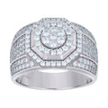 925 Sterling Silver Mens Cubic Zirconia Presidential Ring Sizes 7 To 12