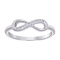 925 Sterling Silver Polished Infinity Size-8 Womens Cubic Zirconia Ring Band