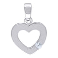 925 Sterling Silver Womens Cz Heart Charm Pendant
