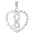 925 Sterling Silver Womens Cz Heart Charm Pendant