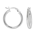 925 Sterling Silver Womens Classic Hoop Earrings 2.5mm