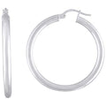 925 Sterling Silver Womens Classic Hoop Earrings 3mm