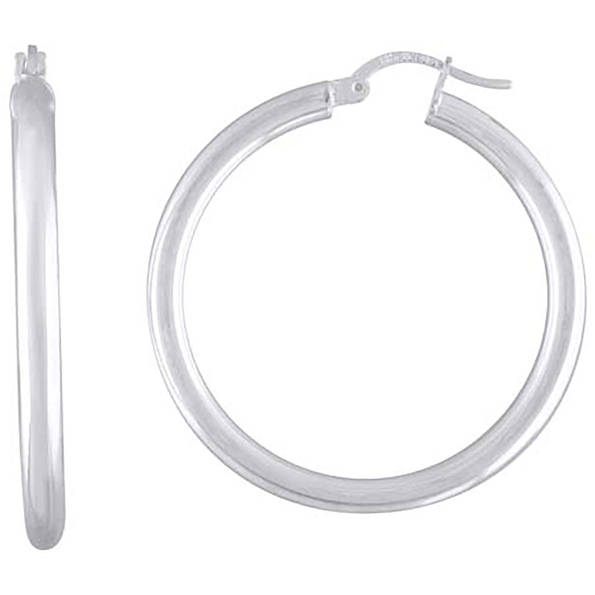 925 Sterling Silver Womens Classic Hoop Earrings 3mm