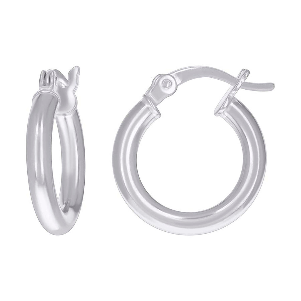 925 Sterling Silver Womens Classic Hoop Earrings 2.5mm