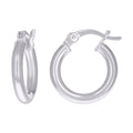 925 Sterling Silver Womens Classic Hoop Earrings 2.5mm