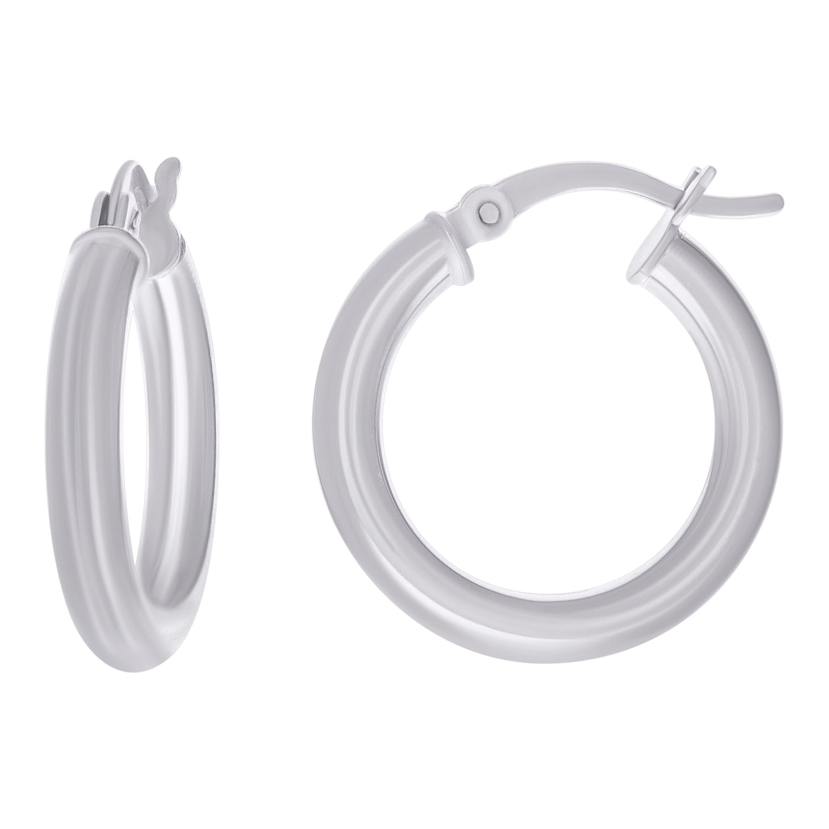 925 Sterling Silver Womens Classic Hoop Earrings 3mm