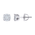 925 Sterling Silver Unisex Cubic-Zirconia Fashion Stud Earrings
