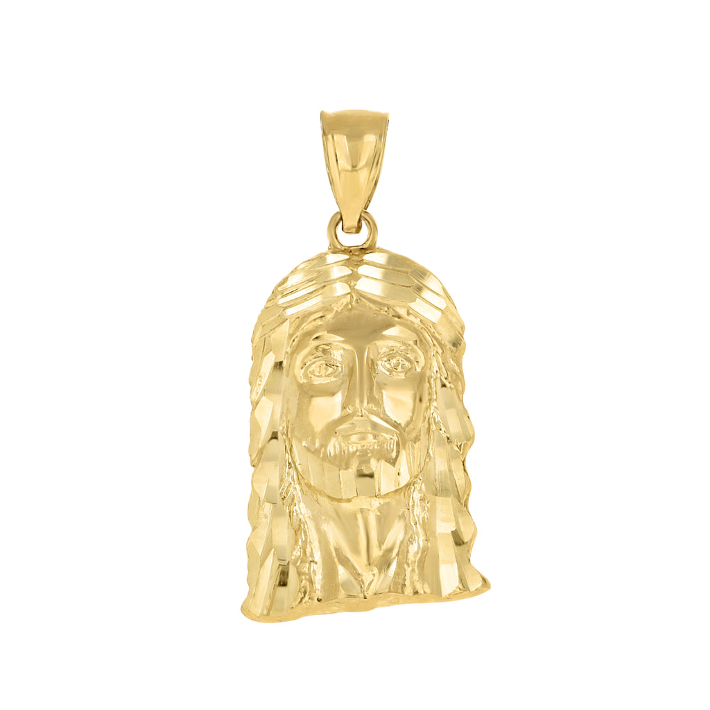 10K Yellow Gold Mens Jesus Religious Charm Pendant