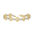 10K Two-Tone Gold Womens Link Bracelet Size 7 Inches