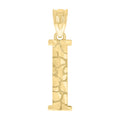10K Yellow Gold Unisex Nugget Initial I Charm Pendant