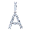 925 Sterling Silver Unisex CZ Initial Alphabet A Charm Pendant