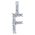 925 Sterling Silver Unisex Cz Initial Alphabet F Charm Pendant