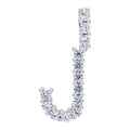 925 Sterling Silver Unisex Cz Initial Alphabet J Charm Pendant