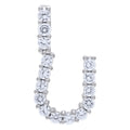 925 Sterling Silver Unisex Cz Initial Alphabet U Charm Pendant