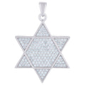 925 Sterling Silver Men Cubic-Zirconia Star Of David Religious Symbol Charm Pendant