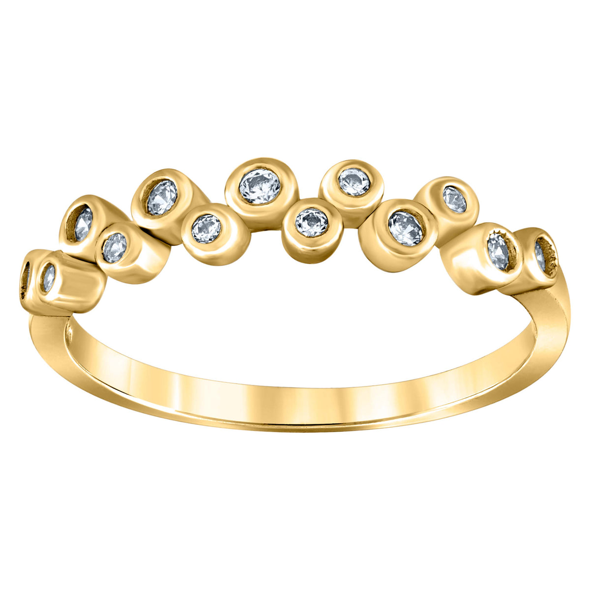 925 Sterling Silver Womens Cubic Zirconia Semi-Eternity Wedding Band Ring
