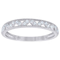 925 Sterling Silver Womens Cubic Zirconia Semi Eternity Stackable Wedding Band Ring Size 7