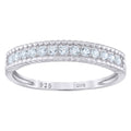 925 Sterling Silver Womens Cubic Zirconia Semi Eternity Stackable Wedding Band Ring Size 7