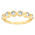 925 Sterling Silver Yellow-Tone Womens Cubic-Zirconia Ring
