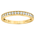 925 Sterling Silver Yellow-Tone Womens Cubic Zirconia Semi Eternity Stackable Wedding Band Ring Size 8