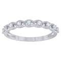 925 Sterling Silver Womens Cubic Zirconia Semi-Eternity Wedding Band Ring Size 7