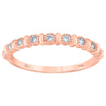 925 Sterling Silver Rose Womens Cubic Zirconia Semi-Eternity Wedding Band Ring Size 6
