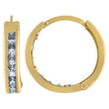 10K Yellow Gold Womens Princess-Cut Cubic Zirconia Huggie Hoop Earrings