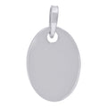 925 Sterling Silver Mens Fashion Oval Disc Charm Pendant