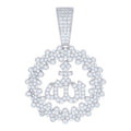 925 Sterling Silver Unisex Cubic Zirconia Religious Allah Charm Pendant
