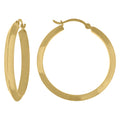 14K Gold Triangle Polished Hoop Earrings