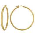14K Gold Triangle Polished Hoop Earrings