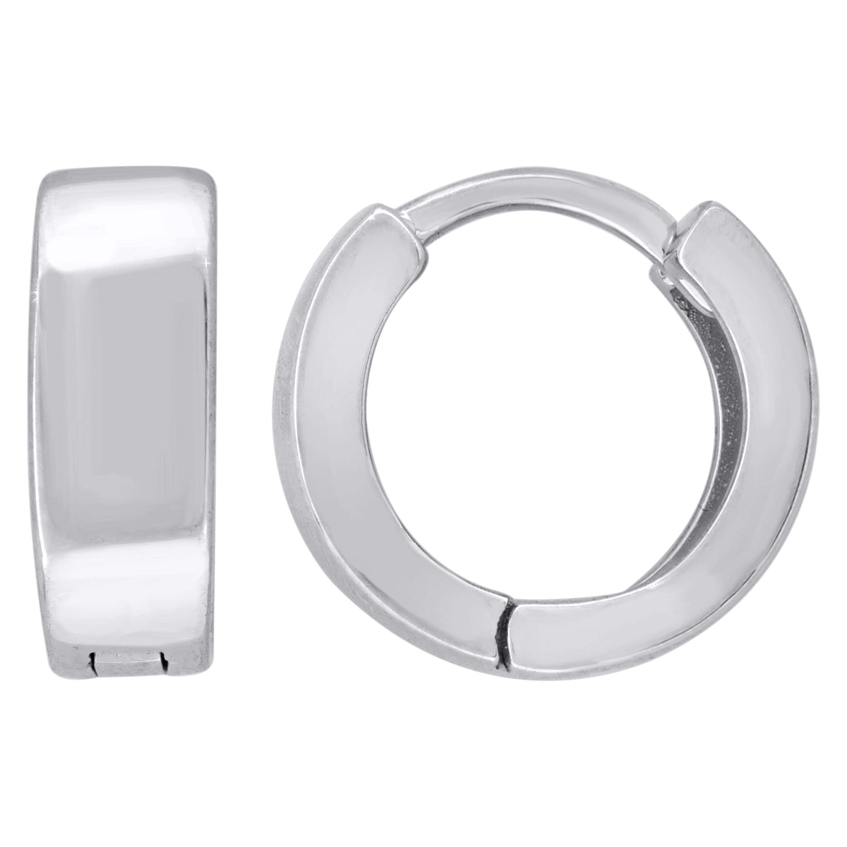 925 Sterling Silver Womens Single Row Huggie Hoop Earrings