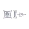 925 Sterling Silver Unisex Cubic Zirconia Kite Stud Earrings