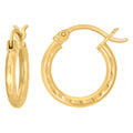14K Gold D/C Hoop Earrings 2mm-15