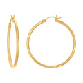 14K Gold D/C Hoop Earrings 2mm-38