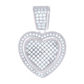 925 Sterling Silver Womens Cz Heart Charm Pendant