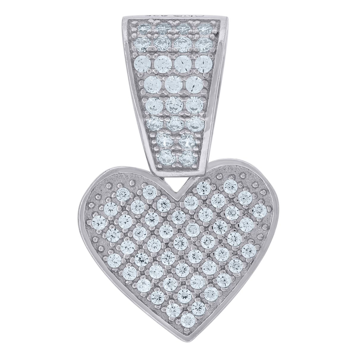925 Sterling Silver Womens Cz Heart Charm Pendant
