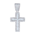 925 Sterling Silver Unisex Cz Cross Religious Charm Pendant