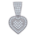 925 Sterling Silver Womens Cz Heart Charm Pendant