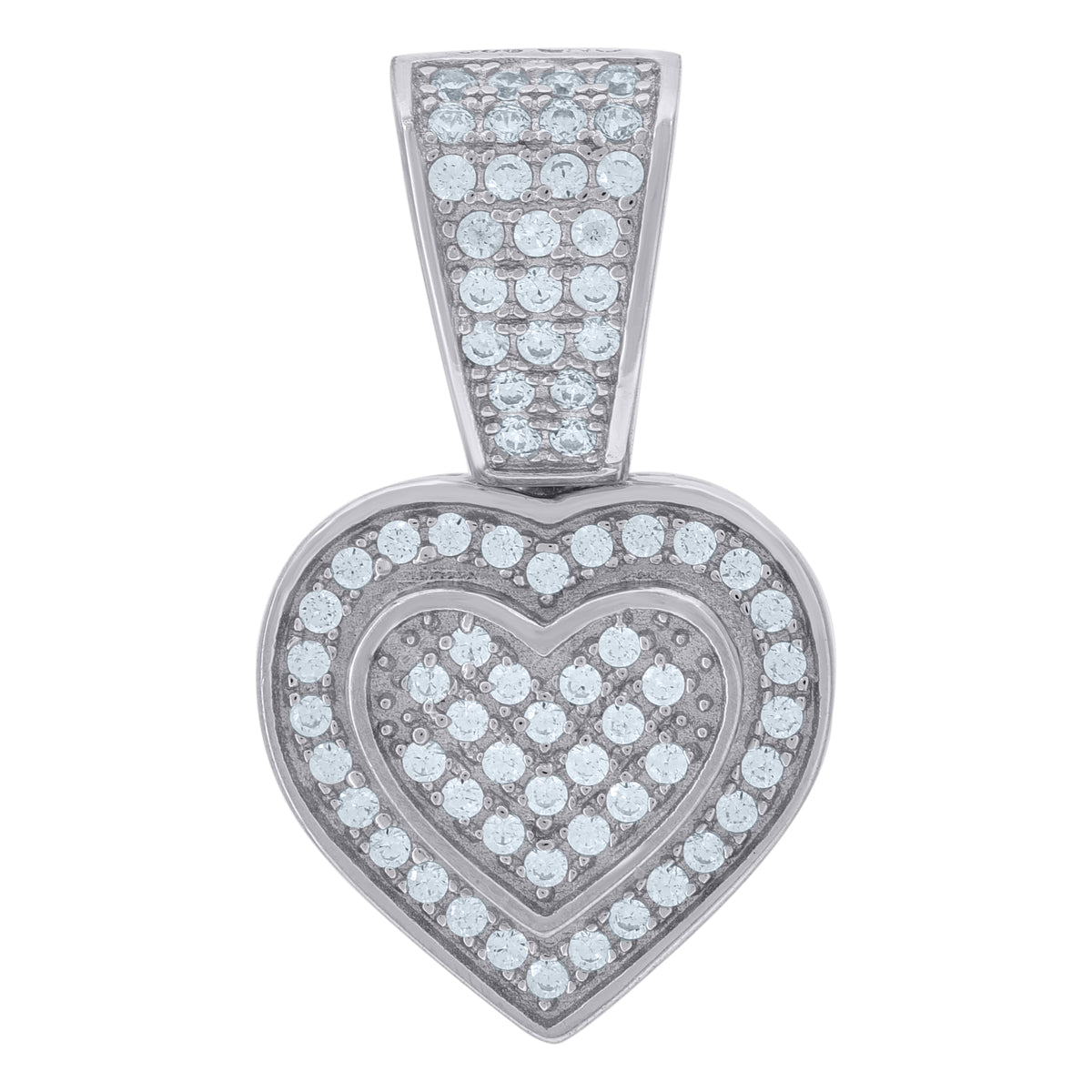 925 Sterling Silver Womens Cz Heart Charm Pendant