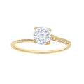 10K Yellow Gold Womens Cubic-Zirconia Engagement Ring