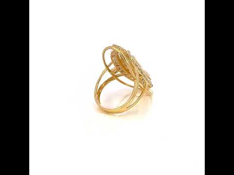 10K Yellow Gold Womens Cubic-Zirconia Guadalupe Religious Ring