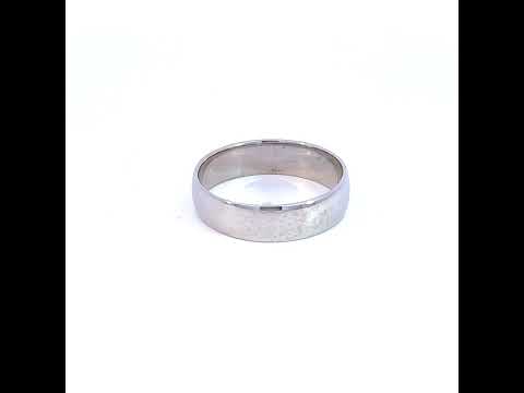 10K White Gold Unisex 6mm Regular-Fit Wedding Band Ring Size 5