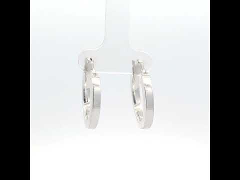 925 Sterling Silver Womens Diamond-Cut Square Tube Hoop Earrings
