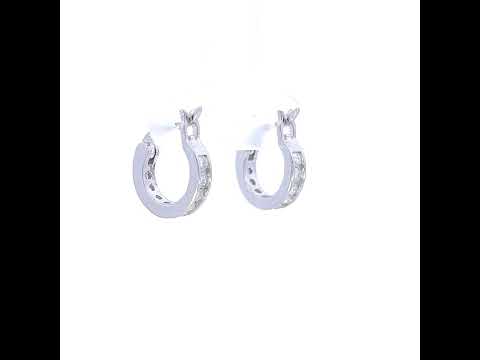 925 Sterling Silver Womens 12mm Moissanite Stone 0.72Ct Hoop Earrings