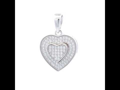 925 Sterling Silver Womens 0.35ct Moissanite Heart Pendant