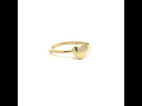 10K Yellow Gold Womens Heart Ring